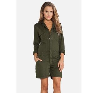 Joe’s Jeans Olive Green Military Shirtall Romper Long Sleeve New